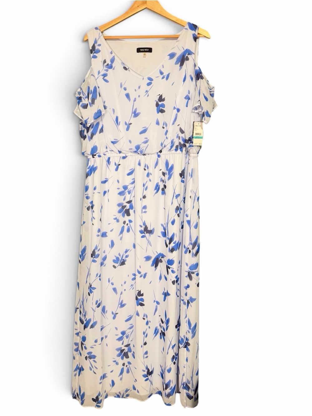 Nine West Maxi Dress with Blue Floral Print